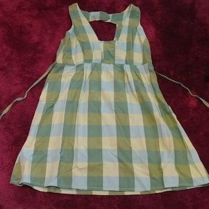 2 Juniors small dresses. Both blue and green plaid